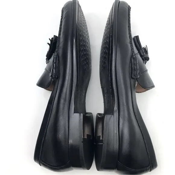 Cole Haan Black Leather Pinch Tassel Slip On Loafers NEW without box