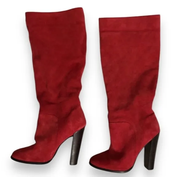 COLIN STUART/VICTORIA'S SECRET Red Suede Calf Boot
