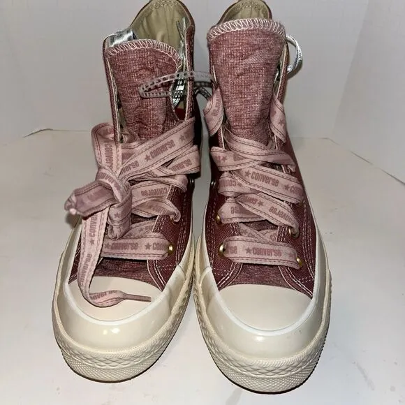 Converse Chuck 70 High Ribbon Laces Sneakers W 6.5 M 4.5 Dusty Pink A07977C