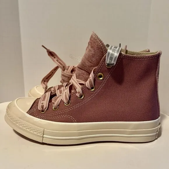 Converse Chuck 70 High Ribbon Laces Sneakers W 6.5 M 4.5 Dusty Pink A07977C