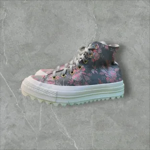 Converse Chuck Taylor All-Star Parkway Floral High Top Lugged Soles Satin Sz 8