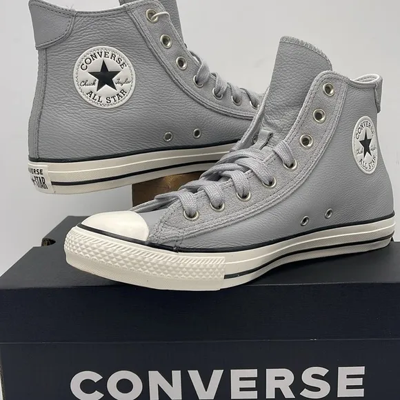 Converse Men's A14250C CTAS WIDE HI Leather GREY AREA/EGRET/BARELY GREY Sneaker