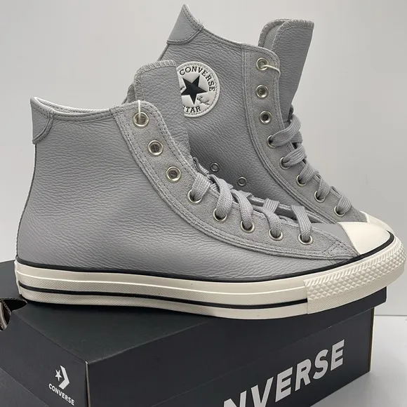 Converse Men's A14250C CTAS WIDE HI Leather GREY AREA/EGRET/BARELY GREY Sneaker