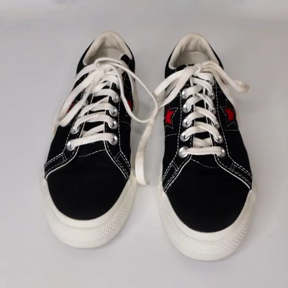 Converse x COMME DE GARCONS Play Sneakers Tennis Shoes Black Red Stars Heart