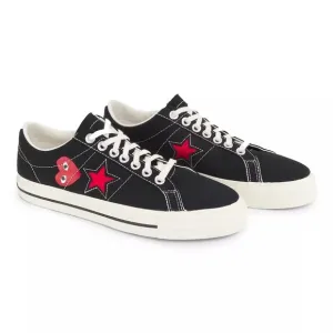 Converse x COMME DE GARCONS Play Sneakers Tennis Shoes Black Red Stars Heart