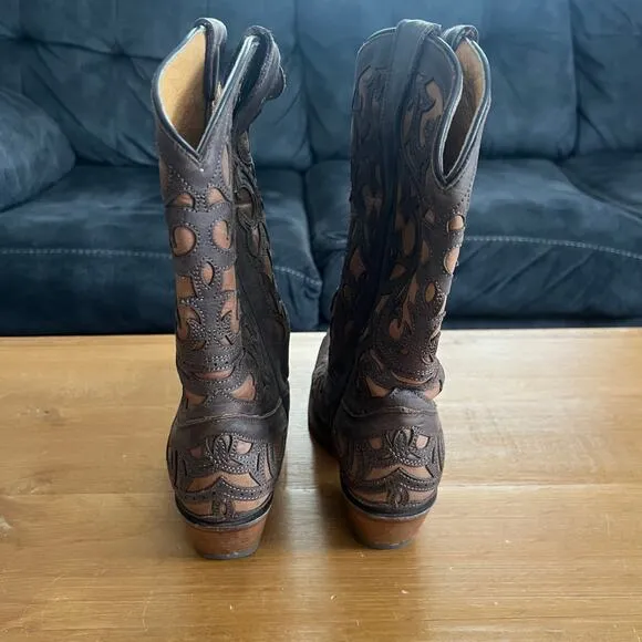 Corral Women’s Western Leather Inlay Boots – Size 5