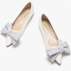 C.Paravano Bow Knot Flats for Women I LeatherPointed Toe Flats Size 8.5