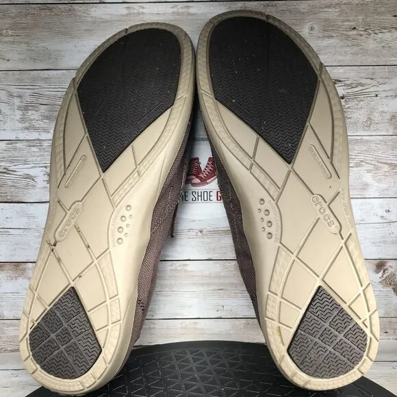 Crocs Mens Size 11 Santa Cruz Casual Brown Slipon Loafers
