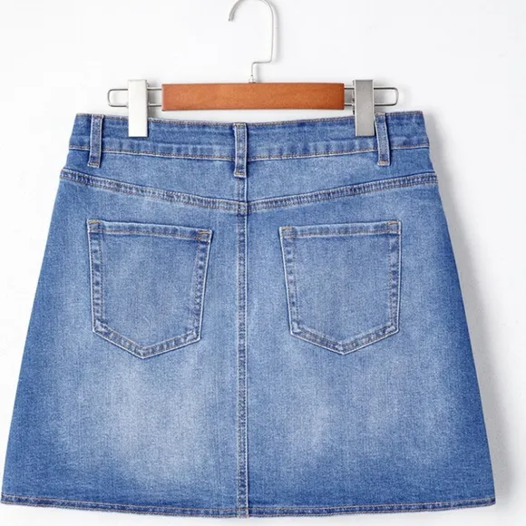 Cross the Line Denim Skirt