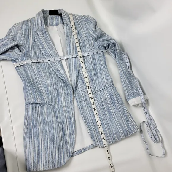 Cynthia Rowley Linen Cotton Striped Blazer Sz XS NWOT