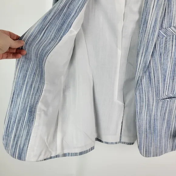 Cynthia Rowley Linen Cotton Striped Blazer Sz XS NWOT