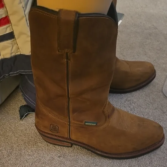 Dan Post Brown Western Boots Mid-Calf