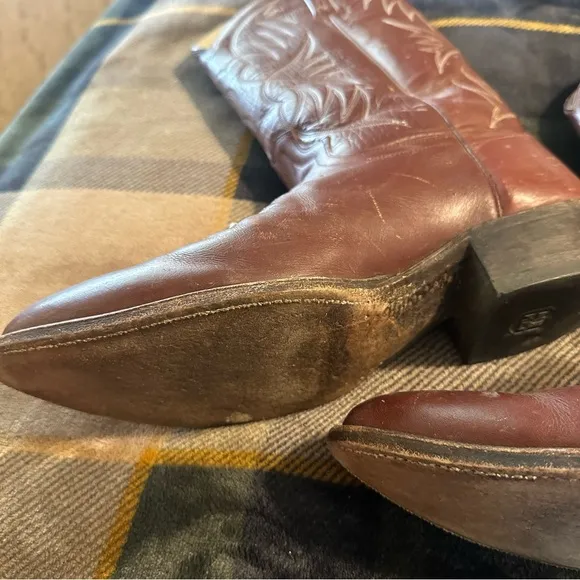 dan post • vintage cowboy boots caramel brown leather western
