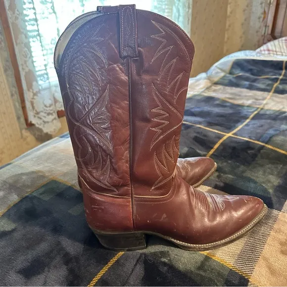 dan post • vintage cowboy boots caramel brown leather western