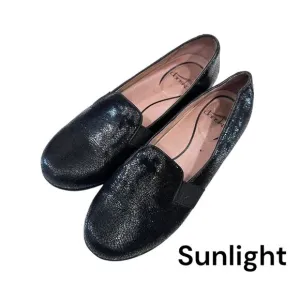 Dansko Addy Slip On Shoes Womens 38 US 7.5-8 Black Lizard Leather Wedge Loafers