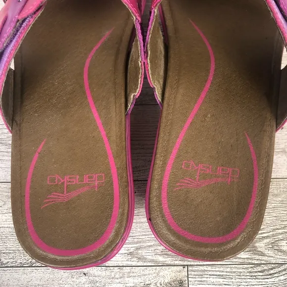 Dansko Dee Full Grain Leather Slide Fuchsia/Orchid size EU 40 = 9.5 - 10 USA