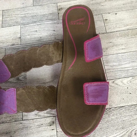 Dansko Dee Full Grain Leather Slide Fuchsia/Orchid size EU 40 = 9.5 - 10 USA