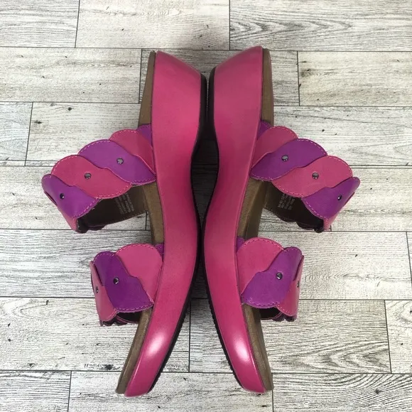 Dansko Dee Full Grain Leather Slide Fuchsia/Orchid size EU 40 = 9.5 - 10 USA