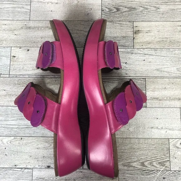 Dansko Dee Full Grain Leather Slide Fuchsia/Orchid size EU 40 = 9.5 - 10 USA