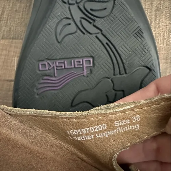 Dansko Janie Sandal Metallic Leather Adjustable Straps Cork Footbed.