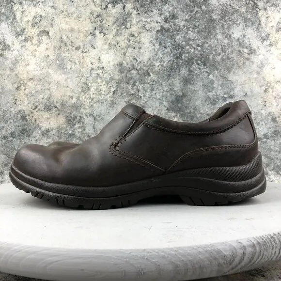 Dansko Men's Size 44 (10.5-11) Wynn Brown Distressed Leather Slip On Loafers