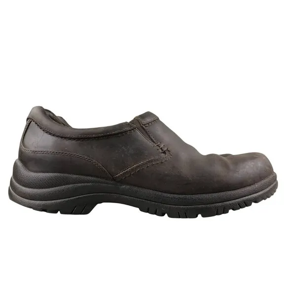Dansko Men's Size 44 (10.5-11) Wynn Brown Distressed Leather Slip On Loafers