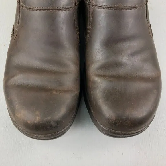 Dansko Men's Size 44 (10.5-11) Wynn Brown Distressed Leather Slip On Loafers