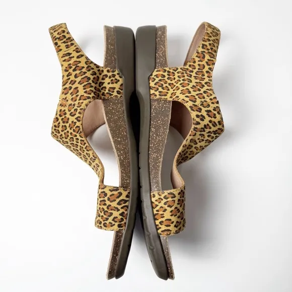 Dansko Reece Suede Leopard Sandals EU 42