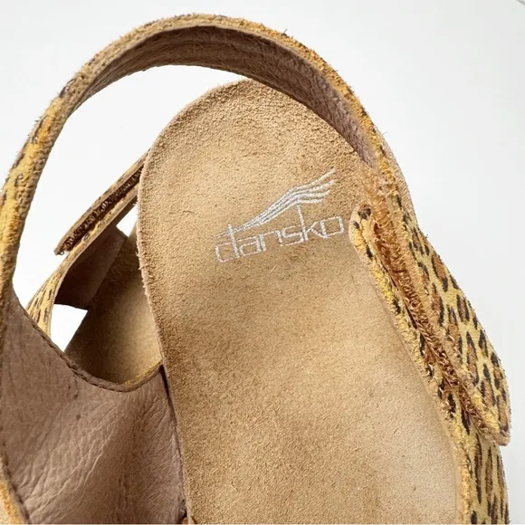 Dansko Reece Suede Leopard Sandals EU 42