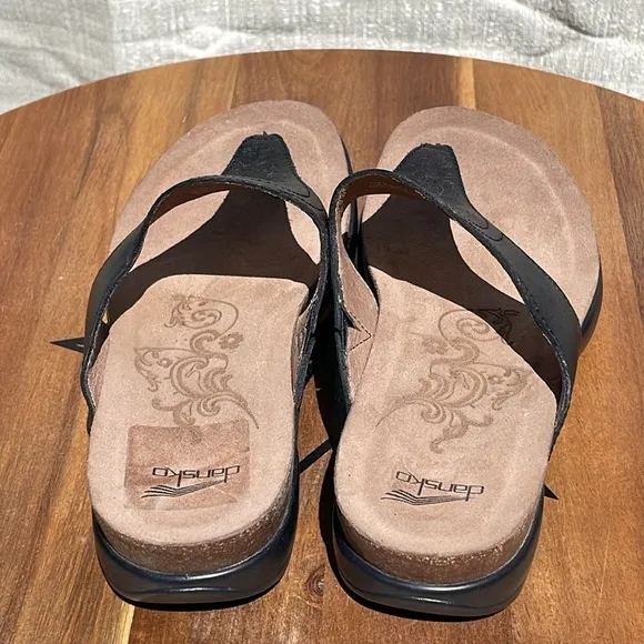 Dansko Women’s Priya Black Thong Sandals Flip Flop Slipper Slides Size 36
