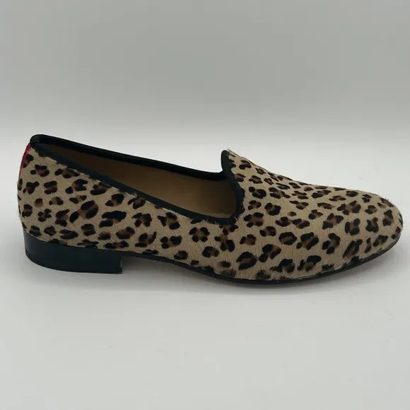 Del Toro Loafers Cheetah Print Women's Size 9.5 Pony Hair Slip On Slippers