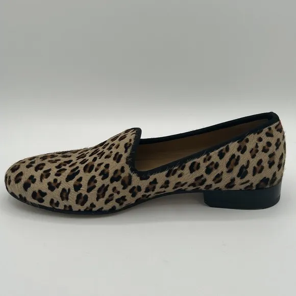 Del Toro Loafers Cheetah Print Women's Size 9.5 Pony Hair Slip On Slippers