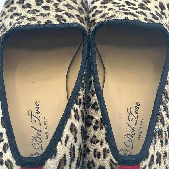 Del Toro Loafers Cheetah Print Women's Size 9.5 Pony Hair Slip On Slippers