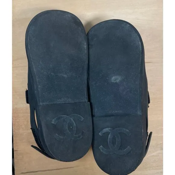 Designer Black Dad Sandals strappy size 40 / 8.5 US