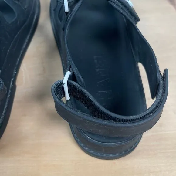 Designer Black Dad Sandals strappy size 40 / 8.5 US
