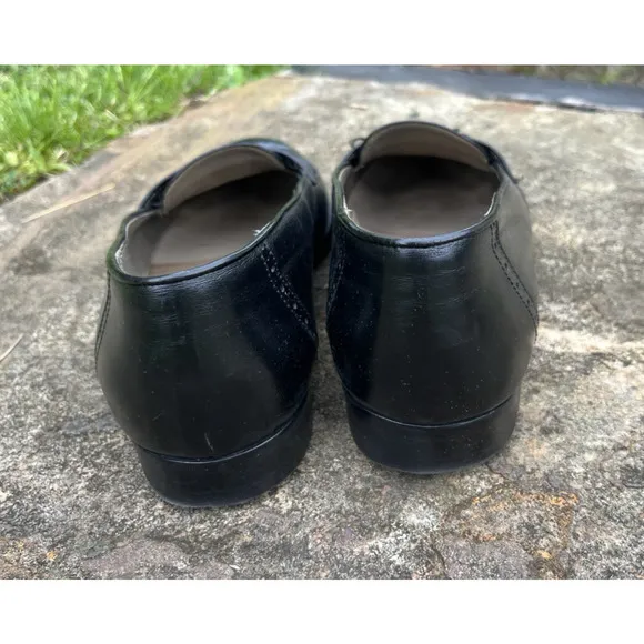 Designer Michael's Shoes Collection Black Leather Tassel Loafers Men’s S 9M