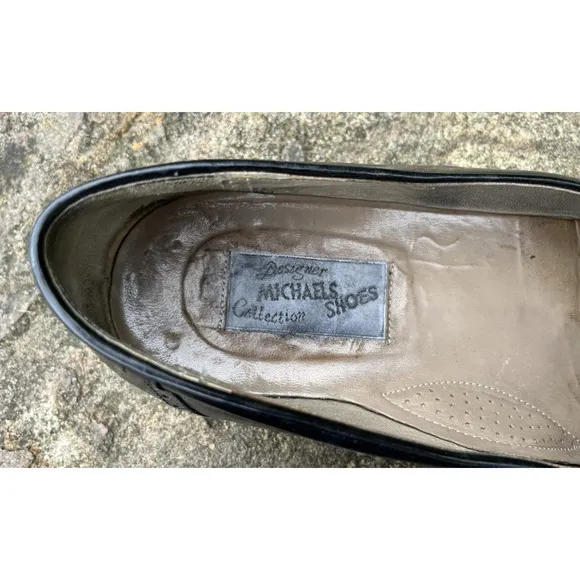 Designer Michael's Shoes Collection Black Leather Tassel Loafers Men’s S 9M