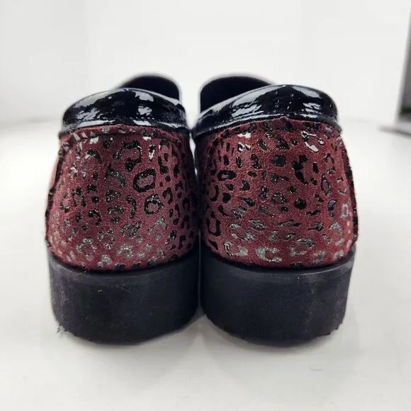 Di Chenzo Platform Loafer Womens 9.5/10 Ocelet Burgundy Leather Italian Made