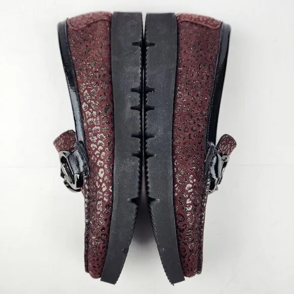 Di Chenzo Platform Loafer Womens 9.5/10 Ocelet Burgundy Leather Italian Made