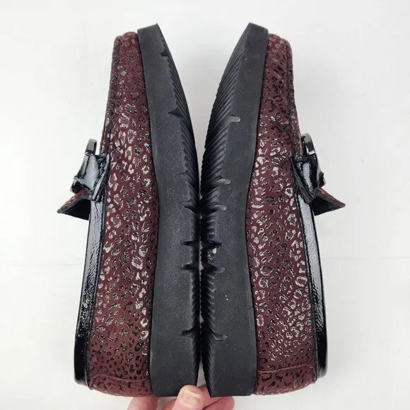 Di Chenzo Platform Loafer Womens 9.5/10 Ocelet Burgundy Leather Italian Made
