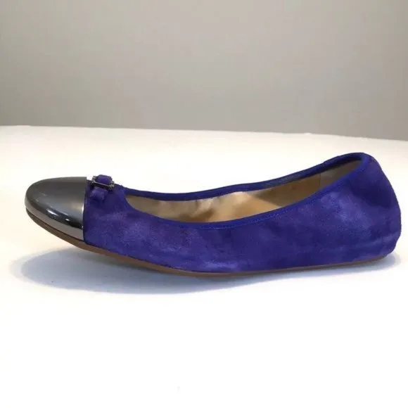 Diane von Furstenberg Womens Bonita Blue Suede Ballet Flats Slip On Shoe size 6