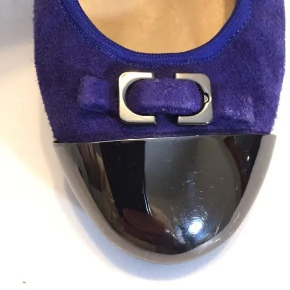 Diane von Furstenberg Womens Bonita Blue Suede Ballet Flats Slip On Shoe size 6