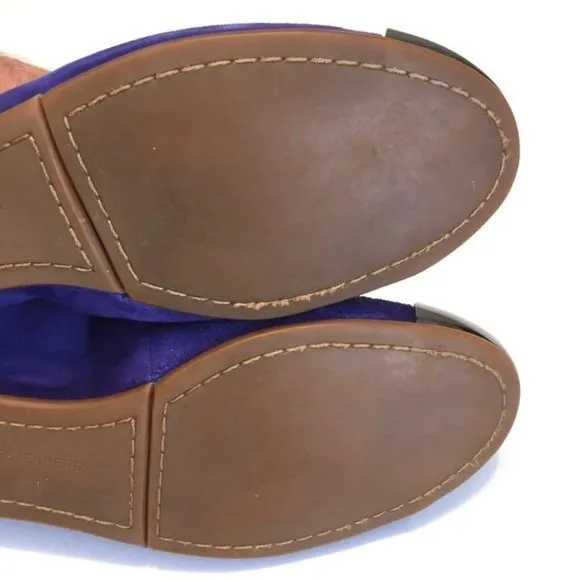 Diane von Furstenberg Womens Bonita Blue Suede Ballet Flats Slip On Shoe size 6