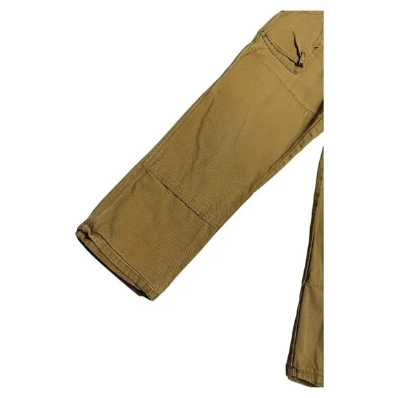 DICKIES Canvas Work Carpenter Brown Double Front Large Pockets Pants Mens 34x30