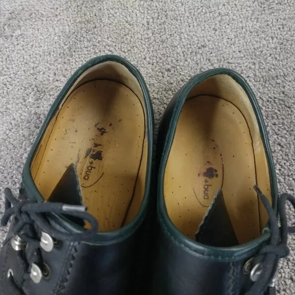 Dirndl   Bua Mens Size 9 Shoes Austrian Loafers Black Leather Lace Up QUALITY