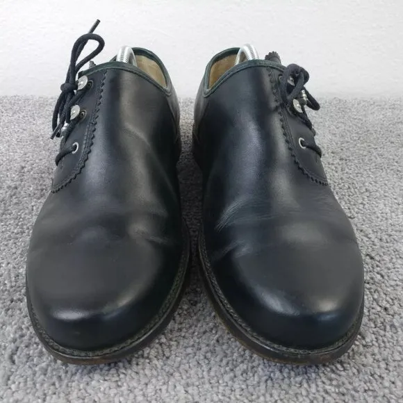 Dirndl   Bua Mens Size 9 Shoes Austrian Loafers Black Leather Lace Up QUALITY