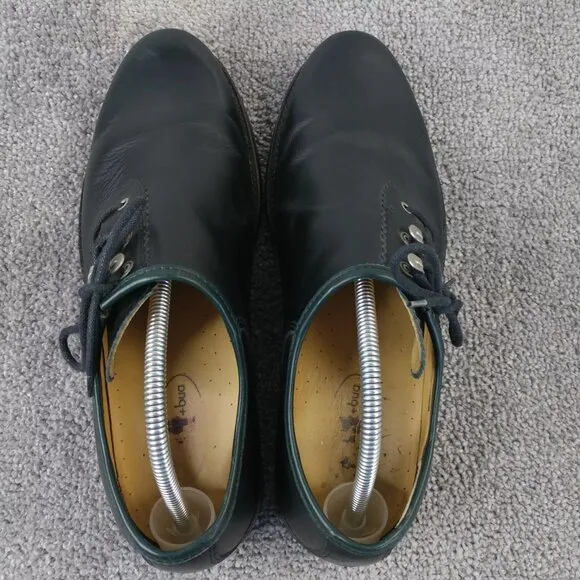 Dirndl   Bua Mens Size 9 Shoes Austrian Loafers Black Leather Lace Up QUALITY