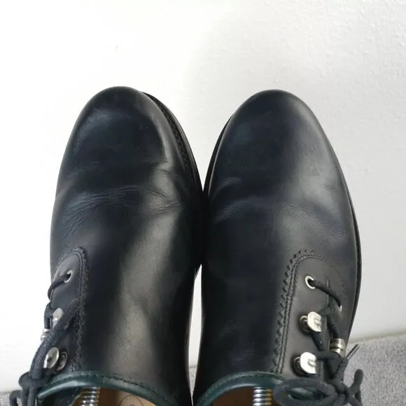 Dirndl   Bua Mens Size 9 Shoes Austrian Loafers Black Leather Lace Up QUALITY