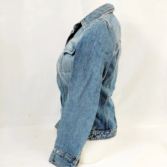 [Dolce &amp; Gabanna] Denim Floral Lined Luxury Jean Jacket Women’s Sz 38 / US 2