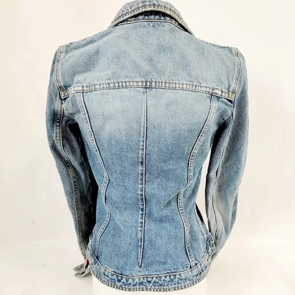 [Dolce &amp; Gabanna] Denim Floral Lined Luxury Jean Jacket Women’s Sz 38 / US 2